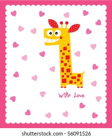 love giraffe tag