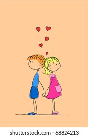 love the girl and boy holding hands