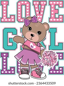 love girl cute bear graphic tees for girl design