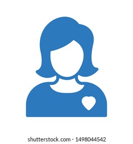 love girl glyph colour vector icon