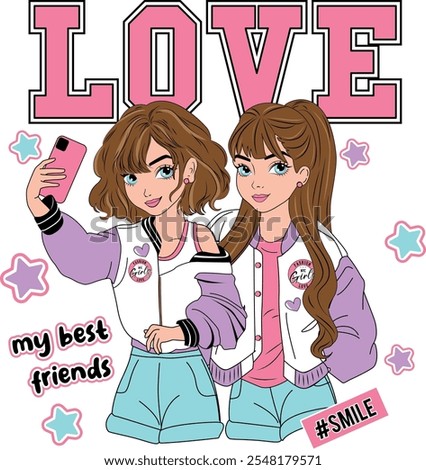 love girl my best friends cute star 
