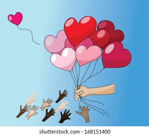 Love is for giving, Valentine concept