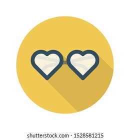 love glasses glyph flat vector icon
