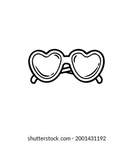 love glasses illustration image with doodle concept