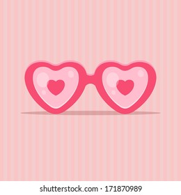 Love glasses in shape of heart - Valentines day concept
