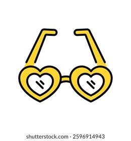 Love Glasses vector filled outline icon. EPS 10 file