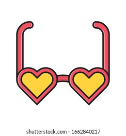 love glasses vector flat color icon 