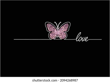 love glitter vector design hand drawn