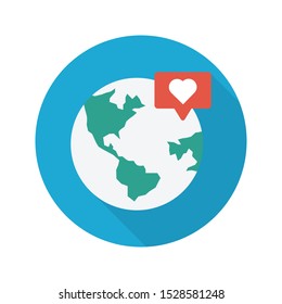 love global glyph flat vector icon