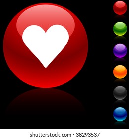 Love  glossy icon. Vector illustration.
