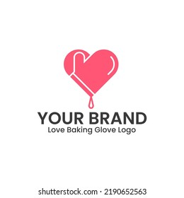 Love glove baking logo is perfect for bakery, food, cafe, restaurant, industrial, media, fashion, entertainment logos etc