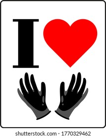 I love gloves. Vector. Protection, hygiene, surgical concept.
