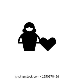love glyph icon black and white