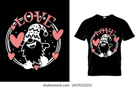 Love gnome hearts t-shirt design,