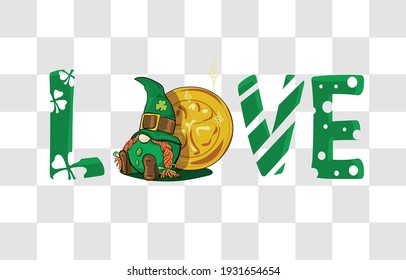 Love Gnome St. Patrick's Day -  for Shirt design