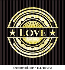 Love gold badge or emblem