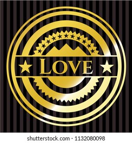 Love gold badge or emblem