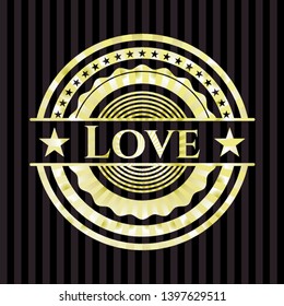 Love gold badge. Vector Illustration. Detailed.