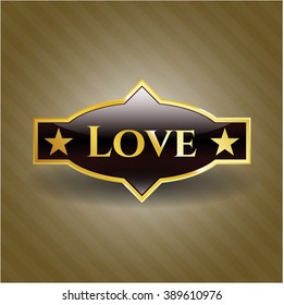 Love gold shiny emblem