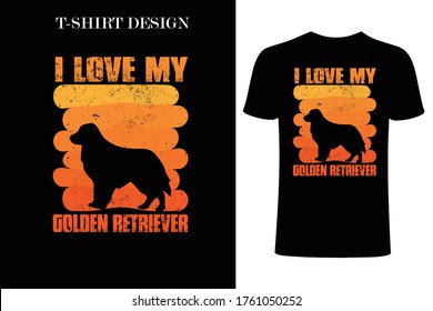 me encanta el diseño de camisetas de Golden Retriever. diseño de camisetas de amante del perro. diseño retro de camisetas para perros. diseño vintage de camisetas de perro.