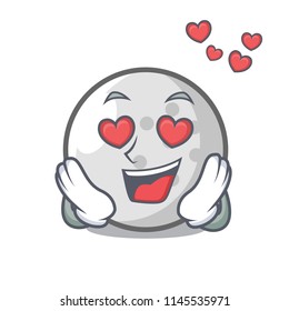 In love golf ball mascot cartoon