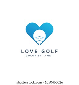 love and golf negative space logo design