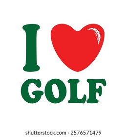 I love golf tshirt apparel clothing red green colors