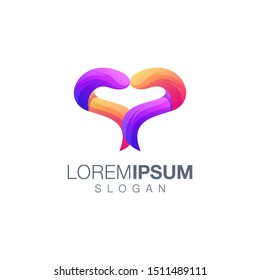love gradient color logo design vector 