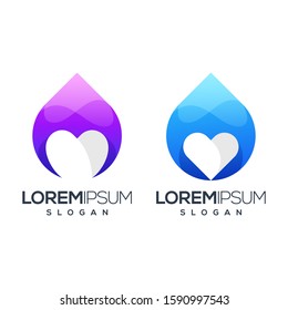 love gradient color logo design