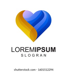 love gradient color logo design