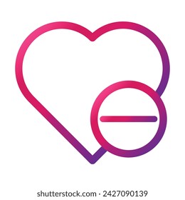 love gradient style icon isolated on white background