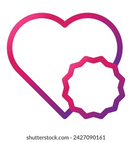 love gradient style icon isolated on white background