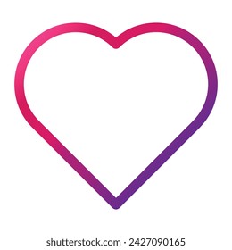 icono de estilo de degradado de amor aislado sobre fondo blanco