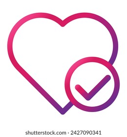 Love Gradient Stil Symbol isoliert auf weißem Hintergrund