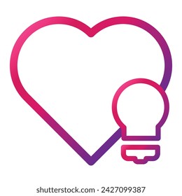 icono de estilo de degradado de amor aislado sobre fondo blanco