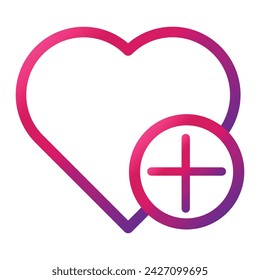 icono de estilo de degradado de amor aislado sobre fondo blanco