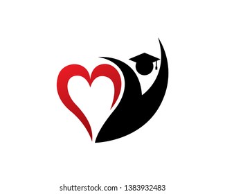 Love Graduation Logo Template, Icon, Symbol