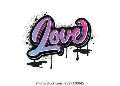 love graffiti lettering typography art illustration