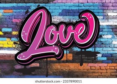 love graffiti lettering typography art illustration