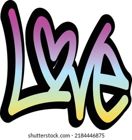 Love Graffiti Vector Illustration with Gradient Color