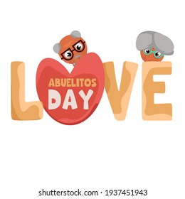 Love granparents grandpa day image icon- Vector