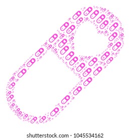 Love Granule figure composed in the group of love granule elements. Vector iconized composition designed with simple icons.
