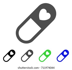 Love Granule icon. Vector illustration style is a flat iconic love granule symbol with black, gray, green, blue color variants. Designed for web and software interfaces.