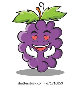 In love grape character cartoon collection