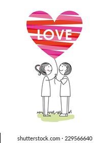 love graphic design , vector illustration