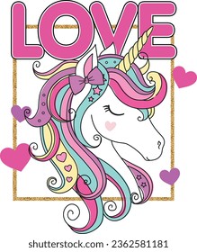 love graphic tees unicorn magical for girl design