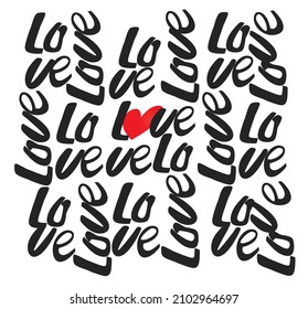 Love graphic text. vector illustration