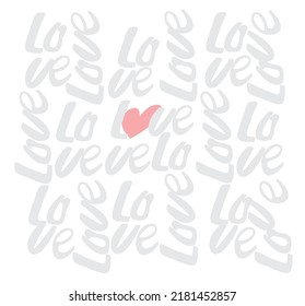 Love graphic text. vector illustration