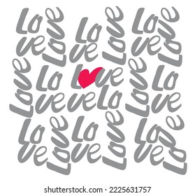 Love graphic text. vector illustration