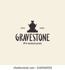 love with grave stone logo design vector graphic symbol icon illustration creative idea